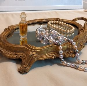 Elegant 12 1/2 X 8" Vanity-top mirror with footed frame